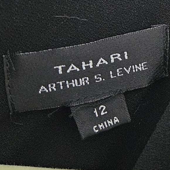 Tahari Womens 3/4 Sleeve Sheath Houndstooth Pattern Lined Black White Dress sz12 - Picture 7 of 8